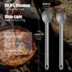OUTXE Ultralight Titanium Long Handle Fork and Spoon Set