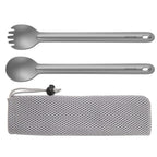 OUTXE Ultralight Titanium Long Handle Fork and Spoon Set