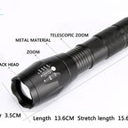 Waterproof Z45 Led Flashlight Ultra Bright Waterproof MINI Torch T6/L2/V6 zoomable 5 Modes 18650 rechargeable Battery for camping tactica Led Mini Water-Resistant Torch Light For Indoor & Outdoor Camping Hiking Accessories Gear