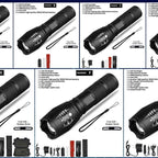 Waterproof Z45 Led Flashlight Ultra Bright Waterproof MINI Torch T6/L2/V6 zoomable 5 Modes 18650 rechargeable Battery for camping tactica Led Mini Water-Resistant Torch Light For Indoor & Outdoor Camping Hiking Accessories Gear